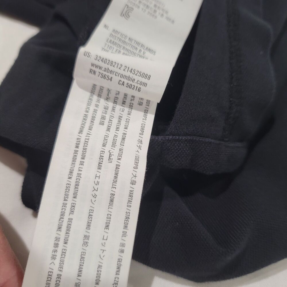 Y2K Hollister Mens Polo Shirt‎ Size Medium Advanced Stretch Black Preppy - Picture 5 of 7